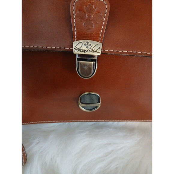 NWT Patricia Nash the Heritage Collection Cognac Leather Mini Messenger Bag - Picture 2 of 12
